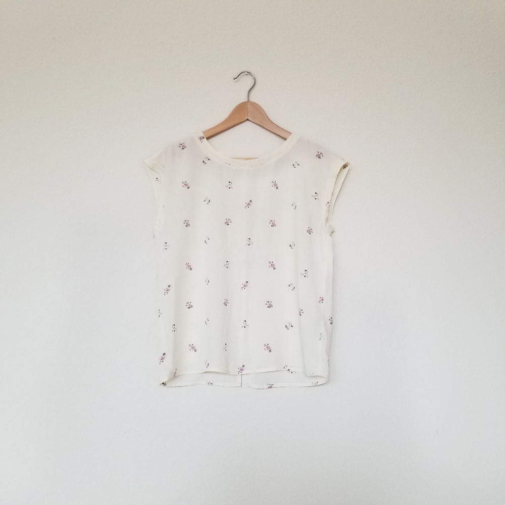 Abercrombie - Woven Button Back Tee